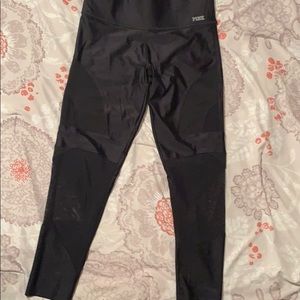 Pink black mess cropped leggings